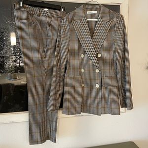 Amanda Uprichard 2 pc Suit Size M Brown Plaid